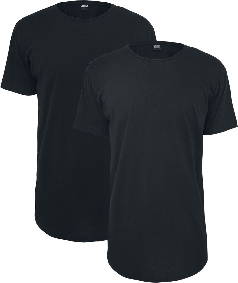 Urban Classics Pre-Pack Shaped Long Tee 2-Pack Heren T-shirt – M Zwart