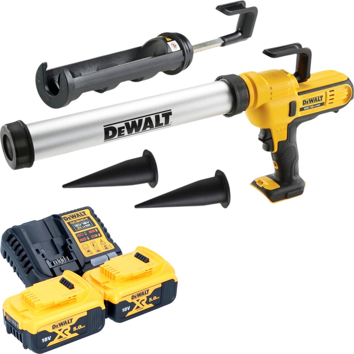 DeWalt DCE 581 P2K accupistool 18 V 310 ml + 2x accu 5.0 Ah + lader + koffer