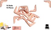 Bob Online™ - 16 pièces – Or rose – Protecteurs de coin de livre en métal détaillés – Pour couvertures de Boeken de 2 mm - 16 Pieces – Or rose – Protecteurs de coin de livre en Métal détaillés – Pour couvertures de livre de 2 mm