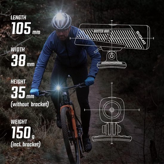 Led-helmlamp 800 lumen - batterijverlichting voor fietshelm met vijf modusprofielen - veilige bevestiging op fietshelm - kleur: zwart — afbeelding 3