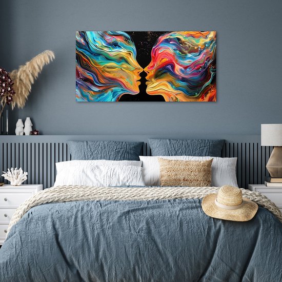 Affiche 120x60 cm - Art - Coloré - Femme - Art - Abstrait - Visages - Posters - Décoration chambre - Décoration murale salon - Décoration murale chambre