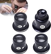 Set De 3 Loupes Pour Bijoutiers 2,5x 5x 10x - Loupe Oculaire En Aluminium