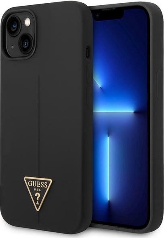 Guess - GUHCP14MSLTGK - iPhone - 14 - Plus - 6.7 - noir/noir - coque rigide - silicone - triangle