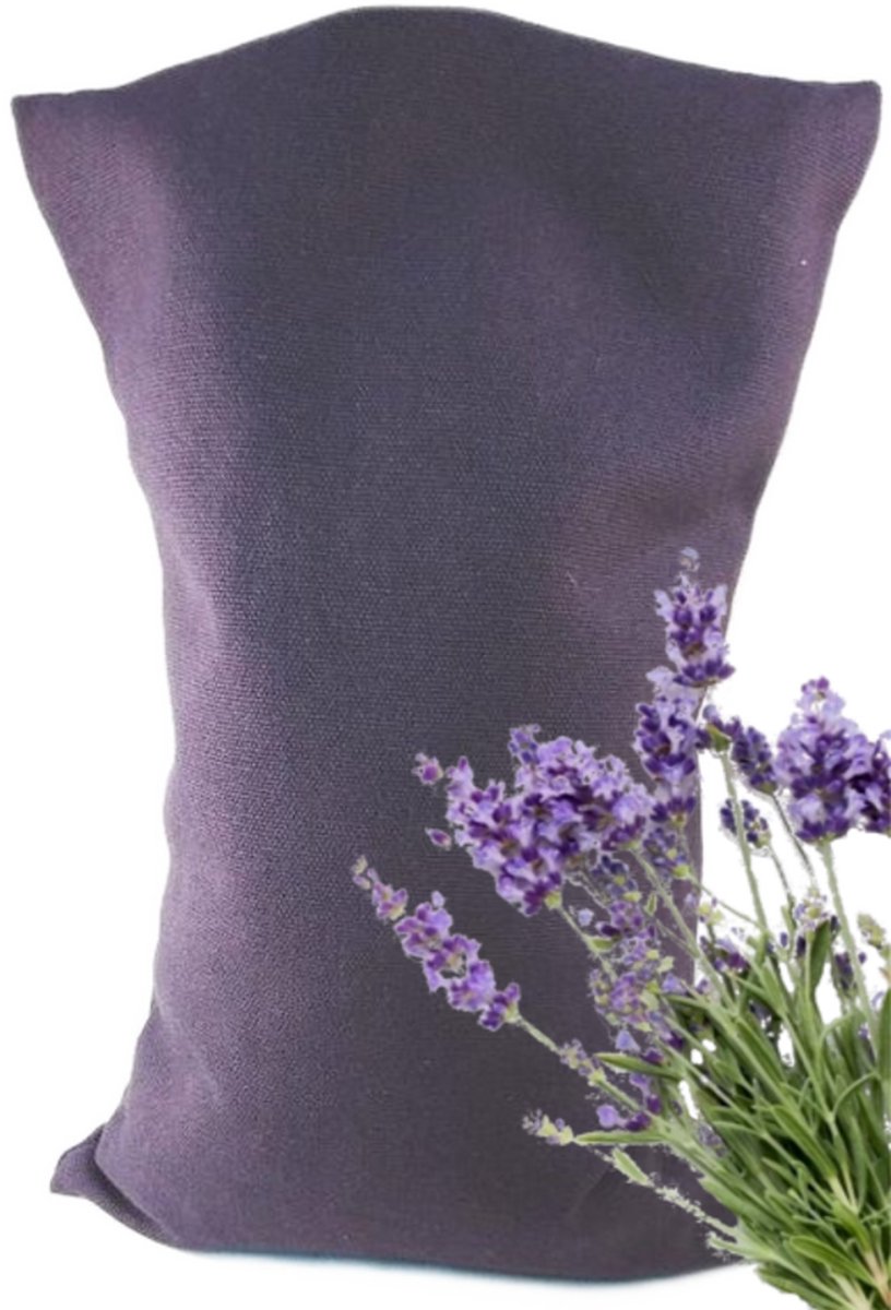 Goedkoopste ​Ecologisch Kersenpitkussen met lavendel 30 x 20 cm (Donker paars), voor soepele spieren en ontspanning - Aubergine - wasbaar hoesje