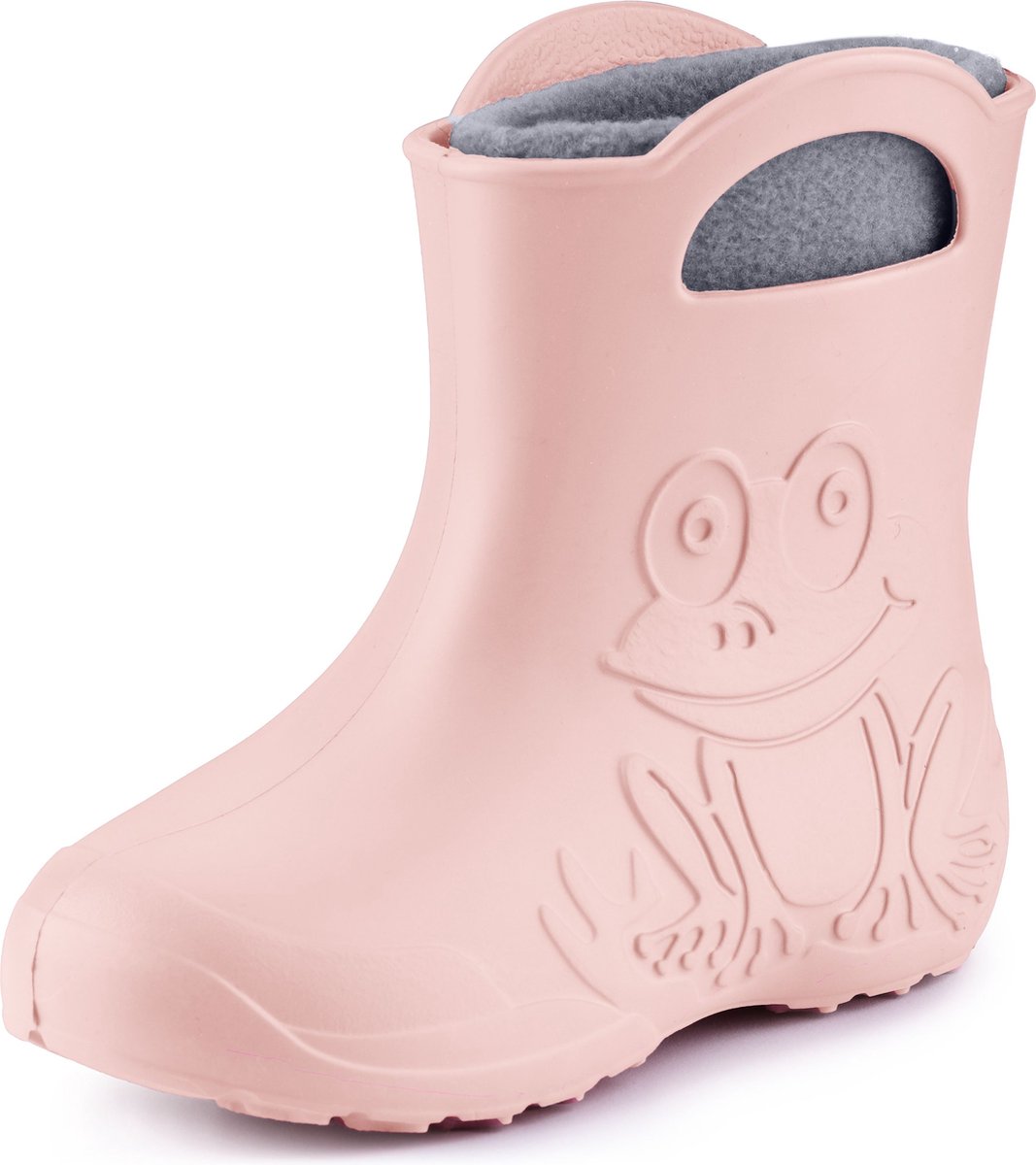 Ladeheid LA-CA-FrogWinter Kinder Regenlaarzen - Rubber - met Binnenschoen - EVA - Wasbare Binnenschoen - Poederroze - 26/27
