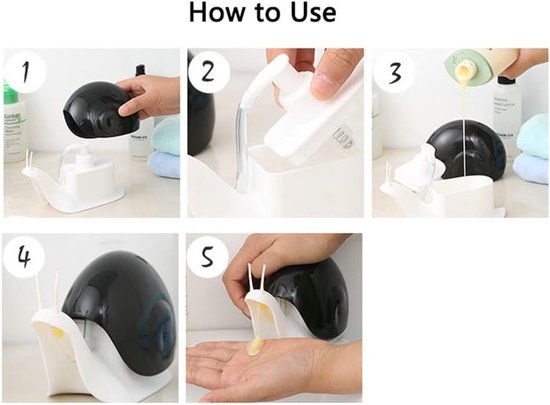Cute Snail Soap Dispenser - Liquid Soap Dispenser - Snail Shape - Press Style - Hand Lotion Dispenser - Bathroom Accessories voor Countertop - Bruin van Merkloos	 — afbeelding 3