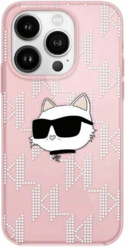 Karl - Lagerfeld - Coque IML Choupette Head & Monogram pour iPhone - 14 - Pro - Max - rose