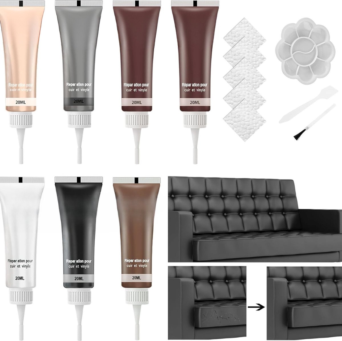 Leer Reparatie Set - Leer Reparatieset - Leder Reparatie Set - Leder Reparatieset - Leerreparatieset