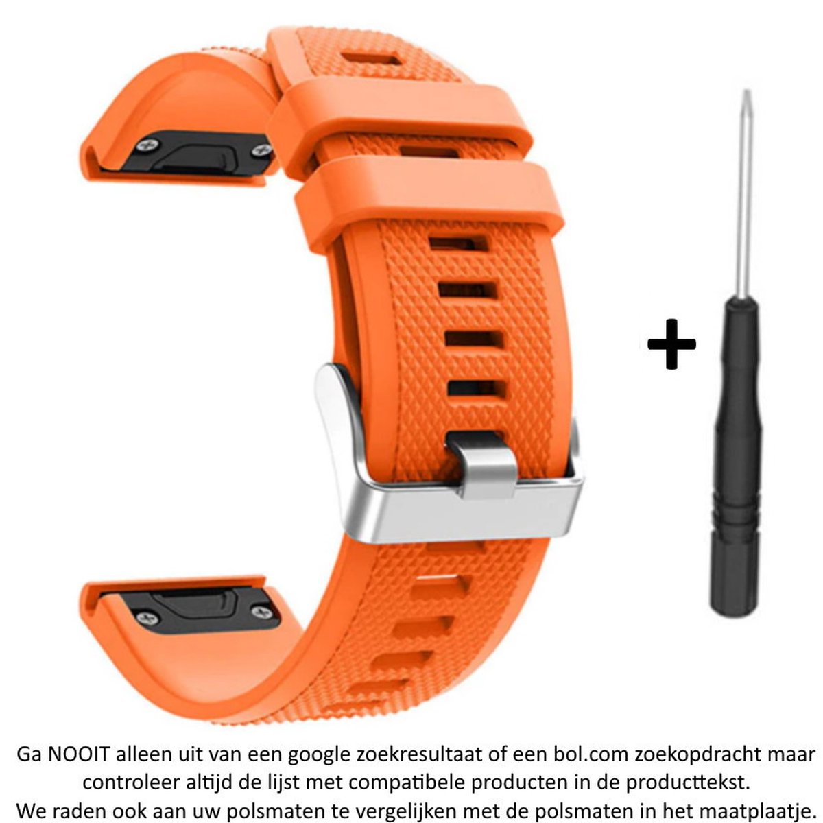 Oranje Siliconen horlogebandje geschikt voor Garmin Fenix 5 ( 5 Plus Sapphire) - Forerunner 935-945 - Quatix 5 5 Sapphire - Fenix 6 6 Plus - Approach S60 S62 - MARQ devices - D2 Delta - Quickfit Compatibel - 22 mm orange smartwatch band