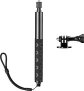 YONO Premium Stick adapté pour GoPro / DJI Osmo / Insta360 - Accessoires de vêtements pour bébé de support pour perche à Selfie étanche - Extensible jusqu'à 120 cm - Zwart