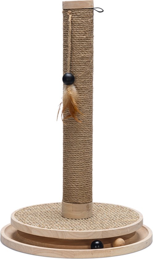Designed by Lotte Zavi - Krabpaal - Hout - Bruin - 39,5-39,5-62 cm