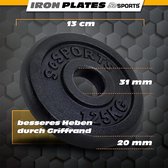 ScSPORTS Halterschijven set 2 kg - 4 x 0,5 kg - Gietijzer
