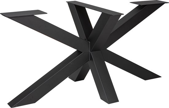 MetaloPro Spider MP 004 TL ACMR Tafelpoten van metaal, zware belasting, zwart, vloerbeschermers, duurzaam tafelframe voor salontafel, eettafel, woonkamer, 120 x 70 x 72 cm