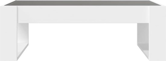 vidaXL - Table basse - avec - Infinity - LED - 90x53x30 - cm - blanc