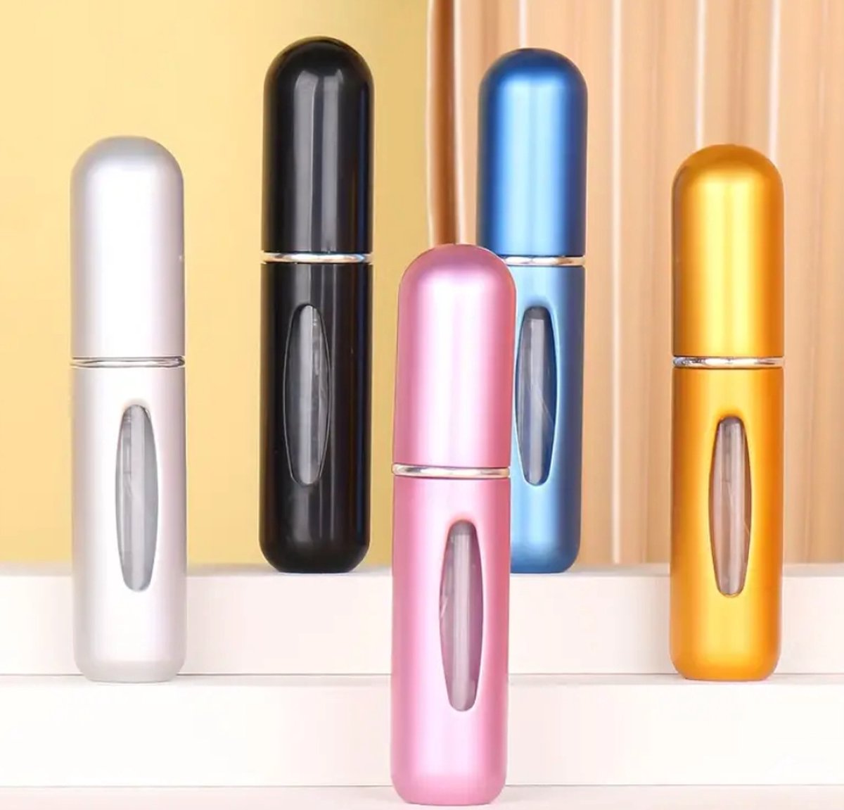 Goedkoopste Compacte Hervulbare Parfumfles -Set van 5 stuks - Parfumverstuiver voor Onderweg en Op Reis - 5ml per stuk