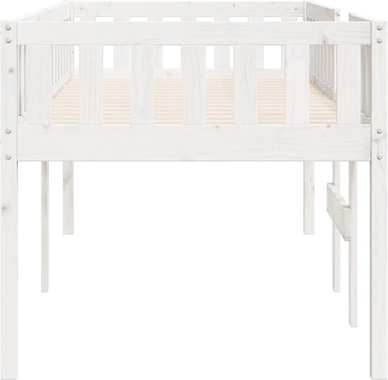 vidaXL - Lit enfant - sans - matelas - solide - bois de pin - blanc - 90x190 - cm