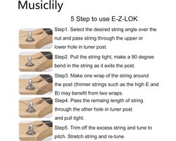 E-Z-LOK Guitar Tuners Machine Heads Tuning Pegs Keys Set for Electric or Acoustic Guitar - Chrome - High Quality Materials- Easy Installation