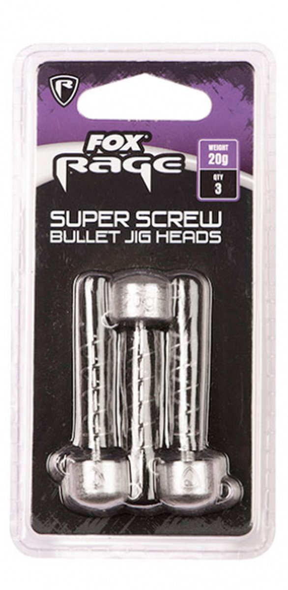Fox Rage Super Screws Bullet Jig Heads (3 pcs) - Maat : 20g van Fox Rage — afbeelding 5