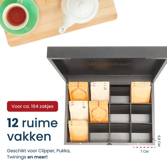 Nimma Theedoos 12 vaks Magneetsluiting Geschikt voor Pickwick, Lipton