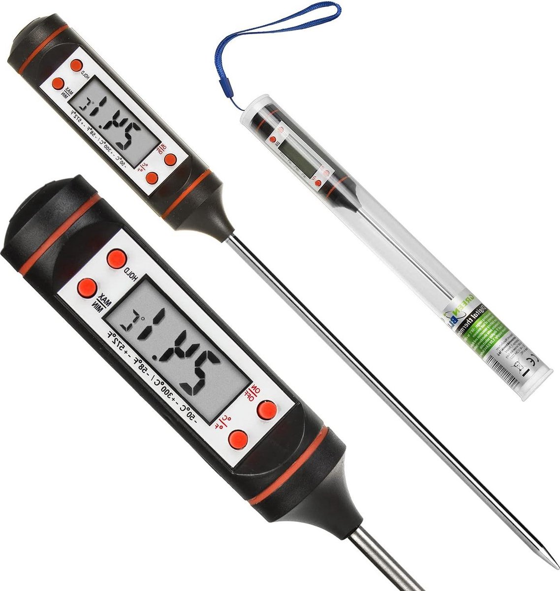 Vleesthermometer Keukenthermometer Digitale voedselthermometer -50 ° C tot +300 ° C LCD-display