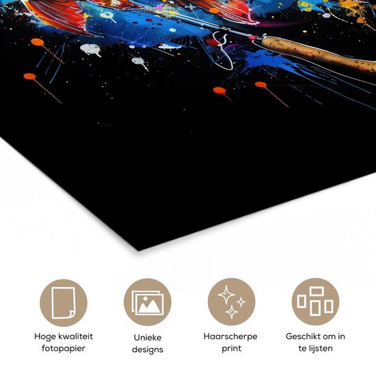 Affiche 40x60 cm - Graffiti - Sport - Pêche - Poisson - Canne à pêche - Posters - Décoration murale pour chambre d'ado - Décoration chambre ado - Accessoires chambre ado