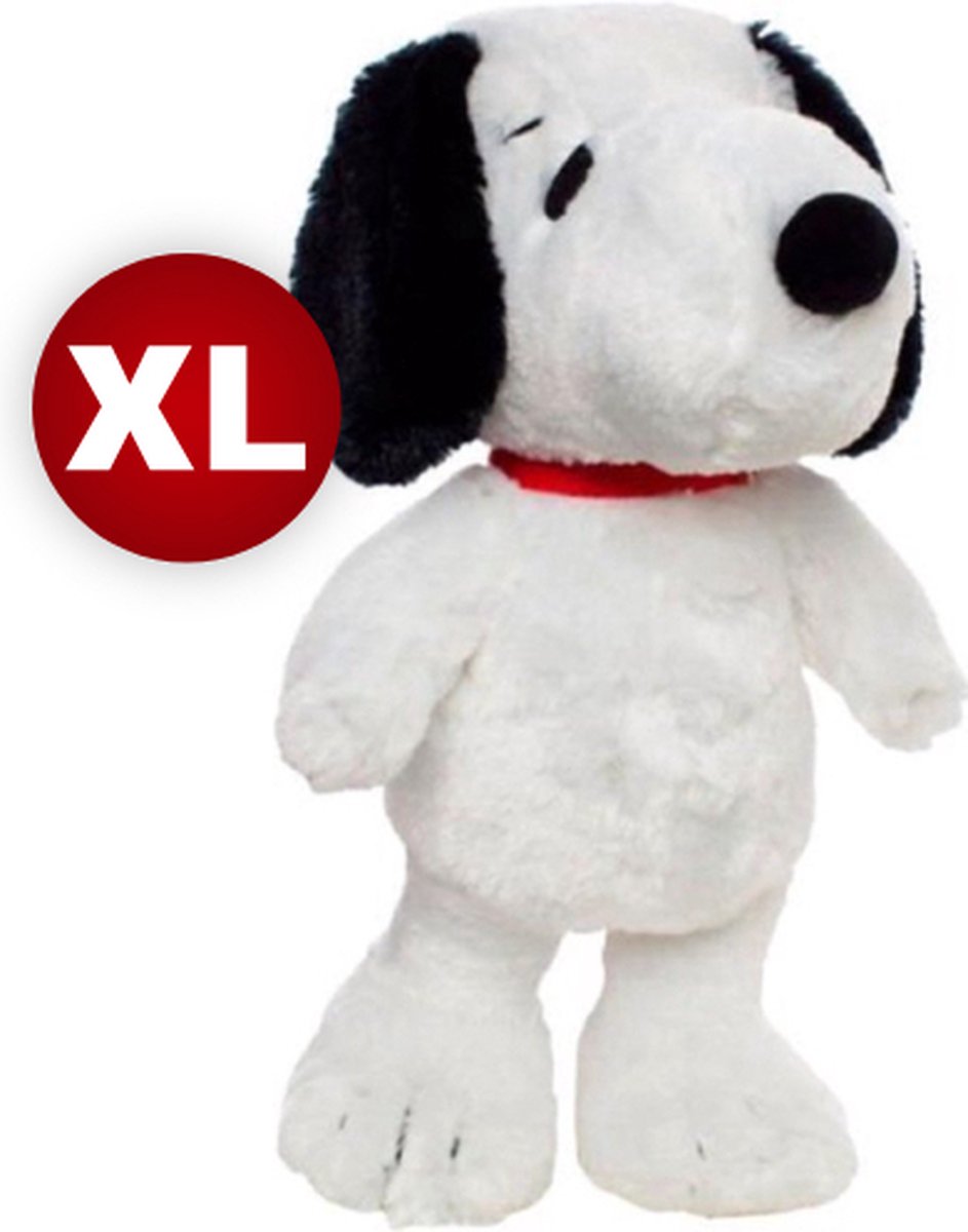Snoopy Peanuts Hond Pluche Knuffel XL 80 cm - Speelgoed knuffelpop knuffeldier voor kinderen jongens meisjes - Wit Hondje, White Dog Plush Toy - Snoopy XL Belle