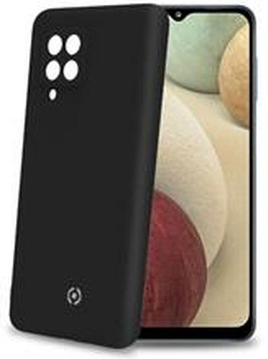 Celly Cromo Siliconen hoesje - Geschikt voor Samsung Galaxy A24 - TPU Back Cover - Microfiber - Zwart