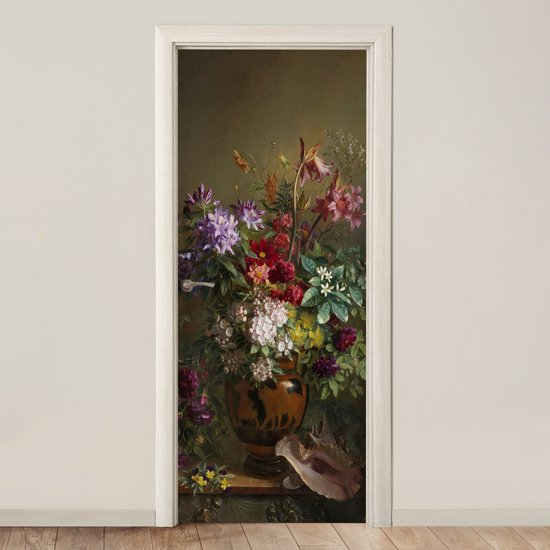 Sticker de porte Nature morte avec des fleurs dans un vase grec - Maîtres anciens - Art - 95x235 cm - Poster de porte