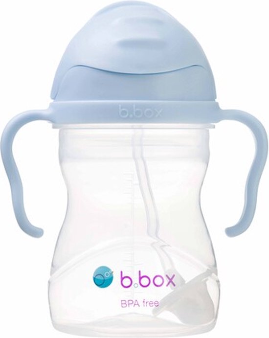 b.box Drinkfles met rietje - Baby Sippy Cup - Drink Vanuit Elke Hoek - Klapdeksel - Verzwaard Rietje - Lekvrij en Eenvoudige Grip - BPA-vrij - Vaatwasserbestendig - Vanaf 6+ Maanden - 240 ml