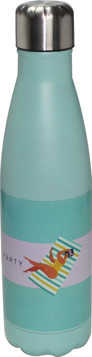 RVS thermosfles - Happy Summer - 500 ml - waterfles - drinkfles - sport