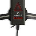Lampe de poitrine noire avec LED triangulaires rouges et port USB-C.