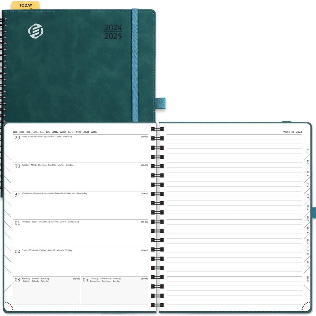 Equivera Weekplanner 2025 - Weekly Planner - Agenda - Kalender - Maandplanner - Famillieplanner