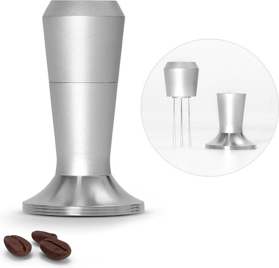 Byffoer Koffiestempel 51 mm, espresso tamper koffiebuffer van roestvrij staal, koffiestempel van roestvrij staal voor een perfecte espresso voor perfecte cafés en koffieliefhebbers