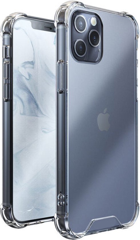 Coque antichoc KKG - Coque arrière Crystal Convient pour : Apple iPhone 12 Pro| Bumper arrière en PC et TPU avec 1x protecteur d'écran