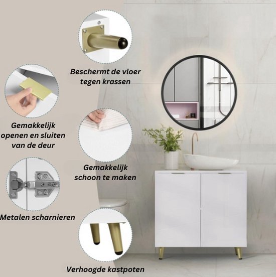 Mondiaz - Alan DLux - Badmeubel - Army - MDF - 1 Lade met Wastafel Frappe