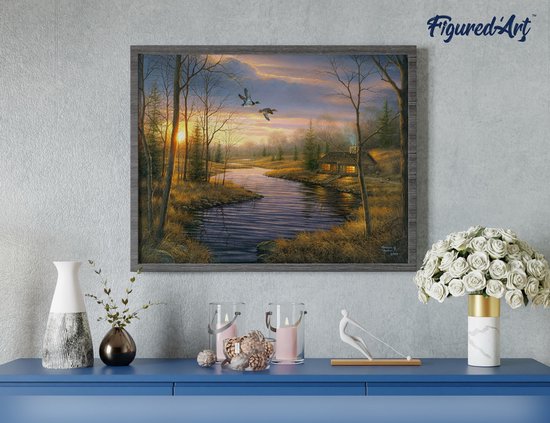 Figured'Art Schilderen op Nummer Volwassenen canvas Vuurtoren onder een bewolkte hemel