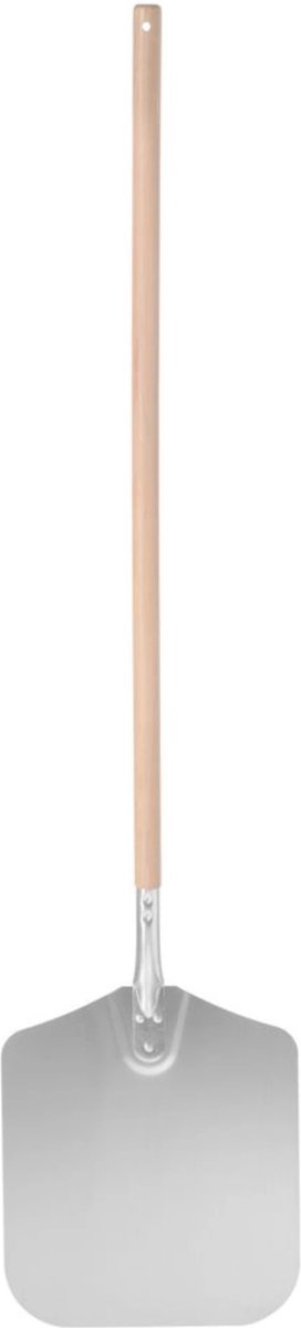 HENDI Vierkante pizzaschep – lange houten handgreep – hittebestendig aluminium – 305x1320 mm