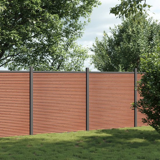 vidaXL-Panneau de clôture-353x186-cm- HKC-marron