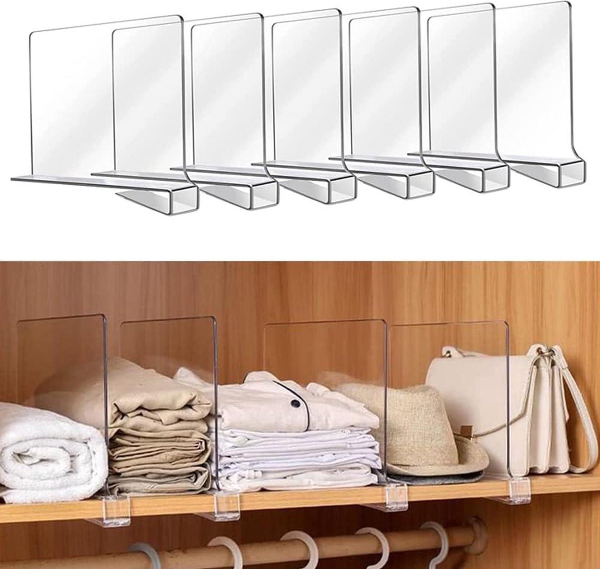 Lot De 30 Séparateurs Rectangulaires Pour Penderie, 6 Couleurs Avec Marqueur En Bonus, Inscriptibles Et Réutilisables Pour Trier La Taille Des Vêtements, Marque De Couleur