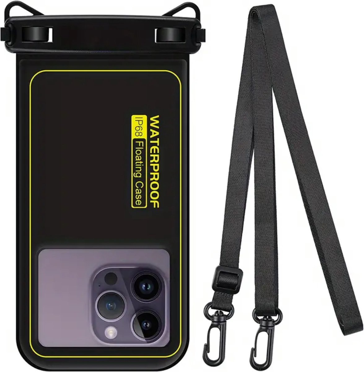 Nivard Waterdichte Telefoonhoesjes - Waterdicht Telefoonzakje - Waterproof Festival Opbergtasje - Documententasje - Waterbestendig - Zwart