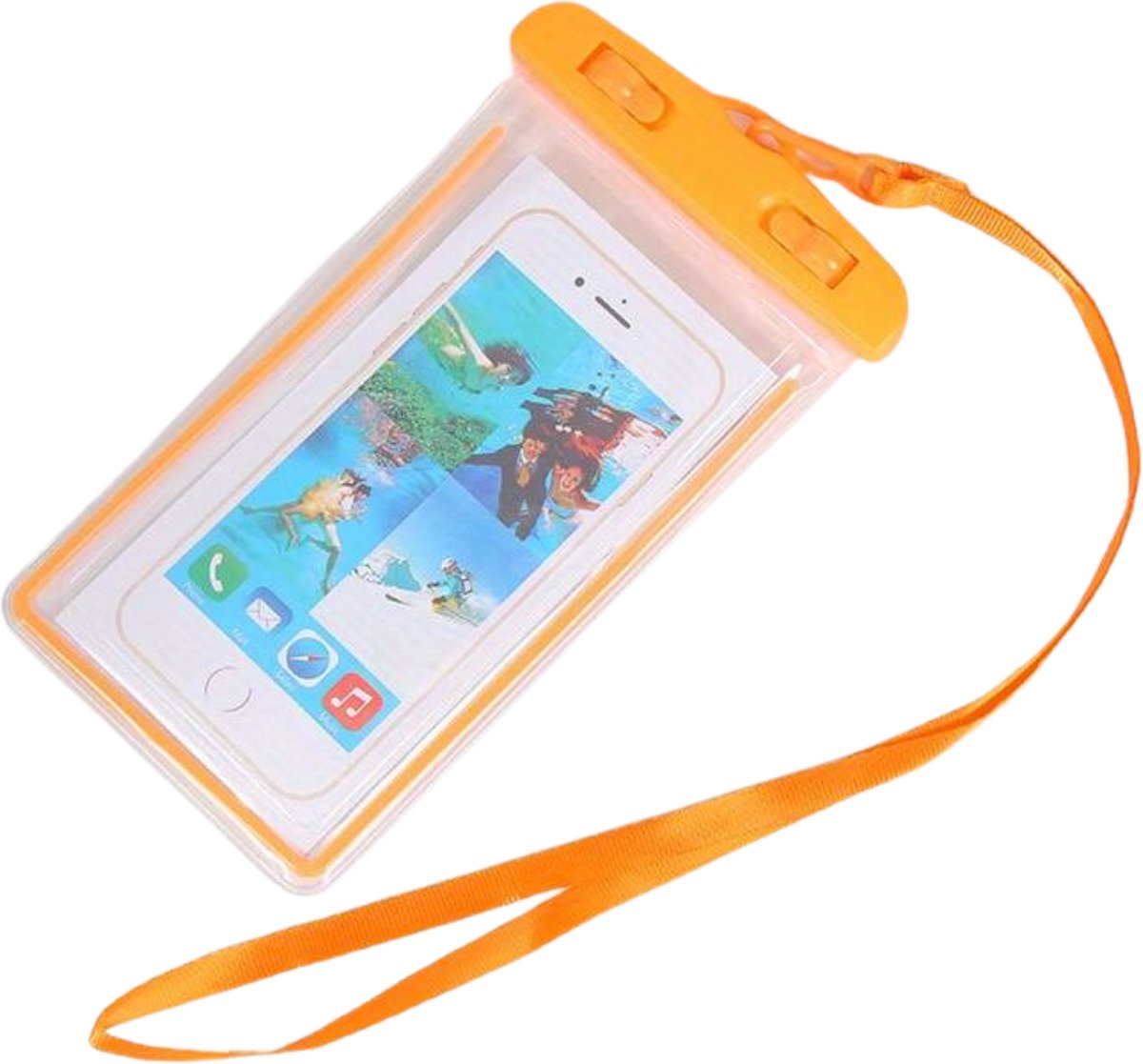 Nivard Waterdichte Telefoonhoesjes - Waterdicht Telefoonzakje - Waterproof Festival Opbergtasje - Documententasje - Waterbestendig - Oranje