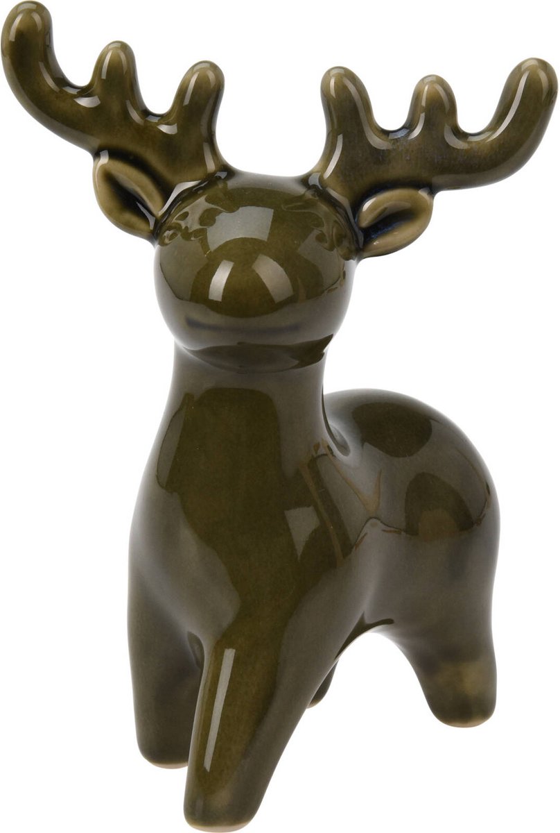 Kerst rendier, beeldje, 14 cm