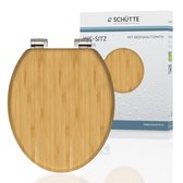 Bol.com SCHÜTTE WC-Bril 81101 NATURAL BAMBOO - Massief Bamboe - Soft Close - Verchroomde Scharnieren - Belastbaar tot 175 kg aanbieding