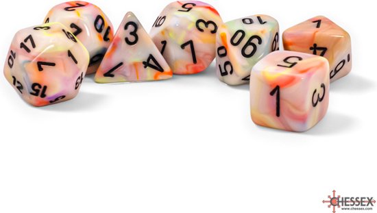 Chessex Mega Set 7 dés Festive - Cirque/Noir