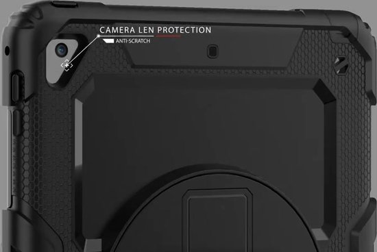 Dasaja case / hoes met screenprotector, handriem en schouderriem voor Horeca en Bouw geschikt voor iPad 10.2 (2019 / 2020 / 2021)