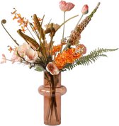 WinQ- Boeket Kunstbloemen in een zalm/oranje combinatie - Boeket zijden bloemen - Vrolijke Voorjaarskleuren - Nepbloemen - Zijden bloemen - exclusief Vaas