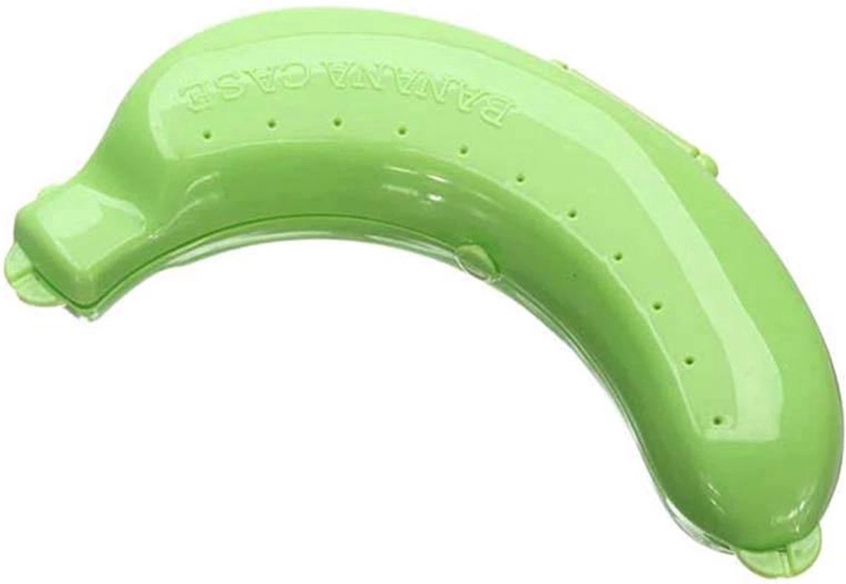 Borvat IBBO Bananen trommel Bananen bewaardoos Lunchbox Fruitbox Voor het opbergen van een banaan bananendozen 1 Stuk Groen