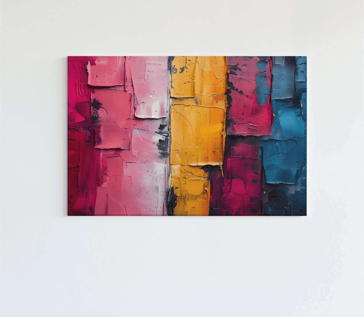 Trendex Global Canvas Schilderij - Abstracte Kunst - Olieverf - Kleurrijke Wanddecoratie - 150x100x2 cm