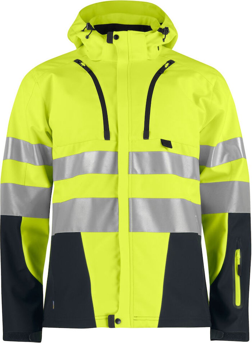ProJob 6419 ONGEVOERDE SIGNALISATIESOFTSHELL EN ISO 20471 KLASSE 3 646419 - Geel/Zwart - 4XL