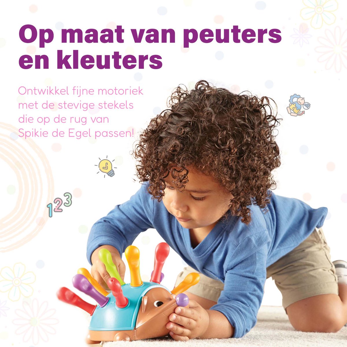HOUBIE® Play- Spikie de Egel - Montessori speelgoed - Kinderspeelgoed - Peuter speelgoed - Montessori - Baby speelgoed 1 jaar - Babyspeelgoed - Speelgoed 2 jaar jongens - Baby speelgoed 1 jaar jongens - Baby speelgoed 1 jaar meisjes-Kleuter speelgoed — afbeelding 6